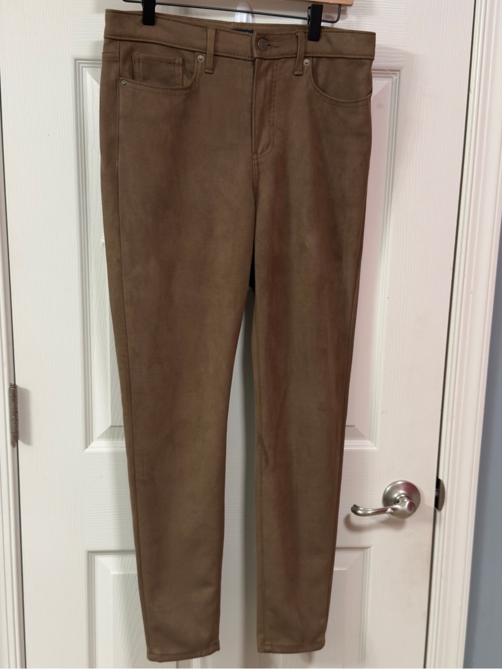 NWOT Banana Republic Skinny Faux Suede Pants in Brown Bohemian Y2K Western